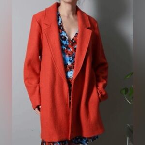 Rachel Zoe orange wool blend coat